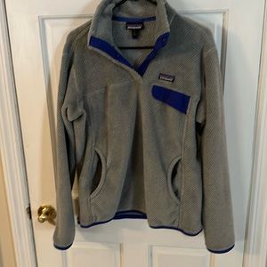 Patagonia Retool Snap-T Fleece Pullover Gray Purple Size Large